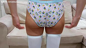 Wow, check these real teen boobs in sexy hall panties!