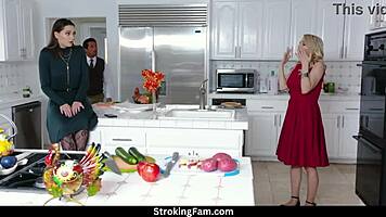 thanksgiving turns wild with aften opal and alix lynx in family fuck