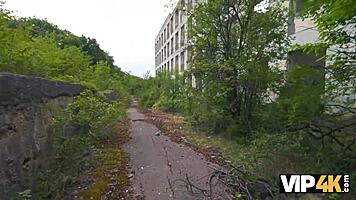 VIP4K captures brutal outdoor banging with a tight brunette girlfriend in echoes