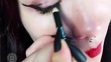 backstage with a pretty brunette in uniform