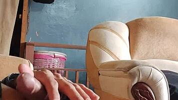 masturbating my cock in the living room 😈