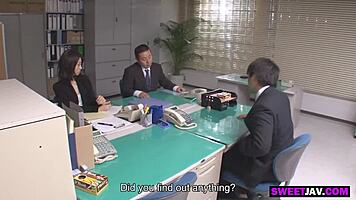 the japanese police lady gives a steamy blowjob to young 18+ suspect