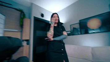 sexy nurse in latex helped patient with semen collection