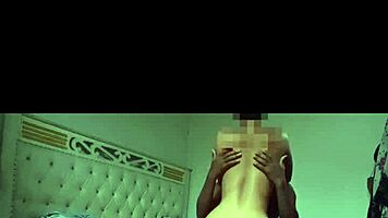 check out this petite ebony girl grinding on a huge cock, she's riding it so hard