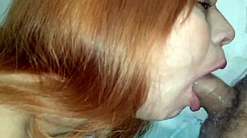 She convinces her ex with a blowjob, ends with cum-filled pussy craving more.