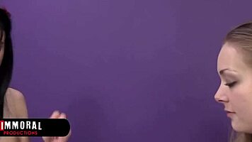 Can aiden ashley's strapon pounding make sadie blair cum hard?