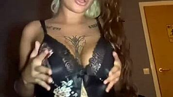 horny goth teen 18+ solo play with big tits and ass