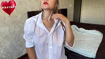 Sexy Coworker Didnt Want To Go Home But Wanted That Big Cock