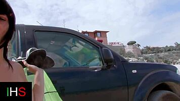 Brunette Girl and Blonde Girl Fucked at the Seaside by a Hot Male!