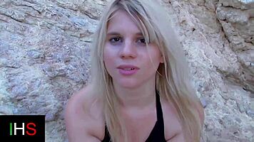 Brunette Girl and Blonde Girl Fucked at the Seaside by a Hot Male!