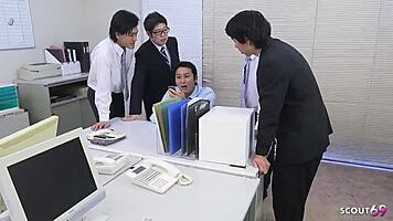 skinny japanese secretary gangbang creampie at christmas. uncensored jav missionary banging quickie.