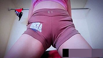 Busty stepmother masturbates at home.