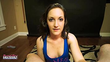 Brunette Ryann Sucks Cock and Gets Pussy Pounded! 😜
