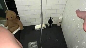 arab elite saudi girl, young 18+, perfect body, touches tight teen pussy in steamy shower scene