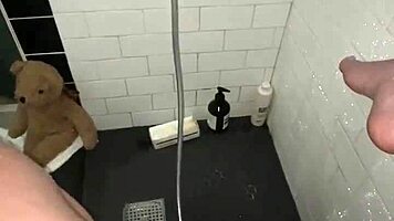 arab elite saudi girl, young 18+, perfect body, touches tight teen pussy in steamy shower scene