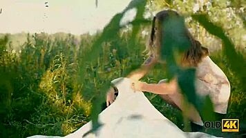 old4k handsome old man seduces busty gal for forest encounter