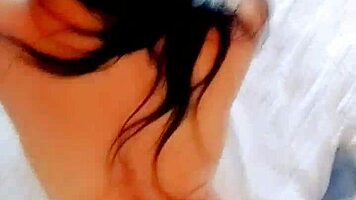 petite latina brunette bent over for dry doggystyle with loud moans