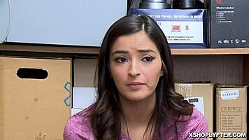 shoplyfter emily willis gets fed a mouthful of cock in the store