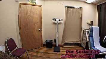 Intriguing encounter with neighbor Misty Addams as first gyno in latex gloves