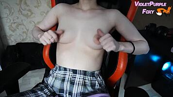 Wow! Virgin Teases Nipples to Wild Orgasm Alone at Home!