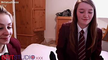 Two British 18-Year-Old College Students SUCK COCK and SNOWBALL CUM