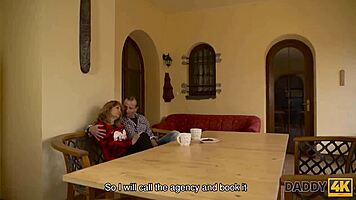 Daddy4k Handsome Man Dominates Two Dazzling Teens 18+ In Relaxed Living Room 3Some!