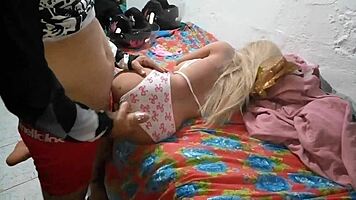 slammed deep into blonde doll's tight ass with hard toy