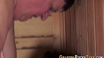 Horny Teen Sucking Grandfather's Cock With Intense Passion And Cumshot