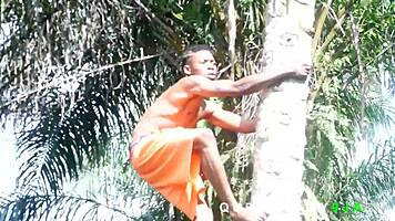 Young ebony girl rewards helper with hardcore bush fuck