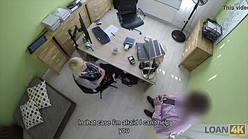 blonde miss hints at getting banged hard in a hidden loan video.