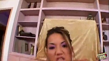 Keanni starts with deep throat, ends with rough anal
