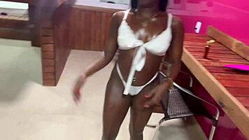 Hard anal for hot black brunette