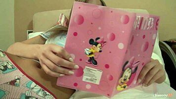 how does horny teen junia pleasure her tight pussy with vibrator?