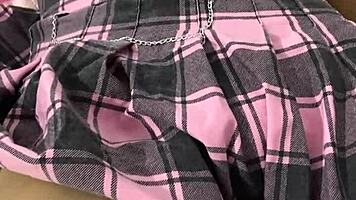 home video of teen in miniskirt asks master for anal sex