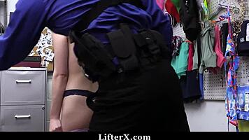 Lily Larimar's heart races as she's caught shoplifting and punished with a monster cock