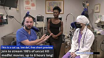 Petite Brunette Rina Arem Explores Gyno Secrets with Dr. Tampa