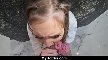 Caught stepbrother jerking off with my panties!