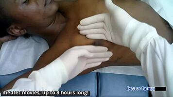 Petite Brunette Rina Arem Explores Gyno Secrets with Dr. Tampa