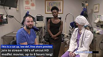 Petite Brunette Rina Arem Explores Gyno Secrets with Dr. Tampa