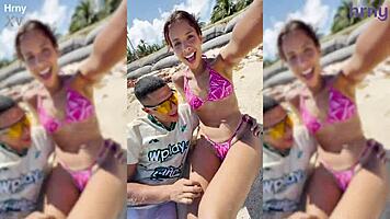 Fingering this sexy Latina on the beach during spring break.