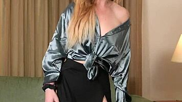 Hazel Ash slips into tight yoga pants and heels for a steamy try-on session