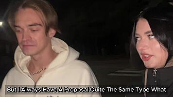 Intense blowjob to stranger on street ends with cum in throat