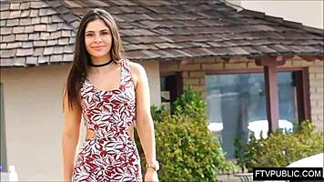 Young 18+ FTV Girl Flashing Her Skirt with No Panties On