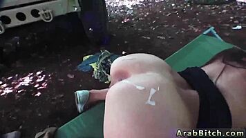 strapon mistress dominates outdoors in army uniform