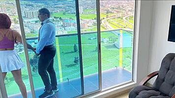 Cheating Wife Fucks Lover While Boyfriend Watches in Dorm!