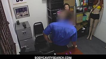 Teen shoplifter ava eden gets punished with facial in garage