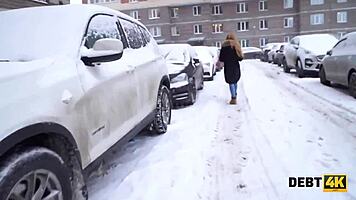 Russian Teen Debtor Bent Over For Rough Sex With Collector