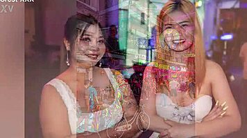 sexy asian gogo stripper rips clothes and gets fingered on stage