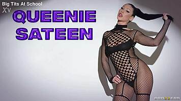 Uncaged Threeway: Angela White And Queenie Sateen In Bedroom Action