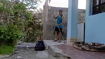 Damn! Ugly old man pounds busty big-ass beauty with huge nipples in outdoor action!